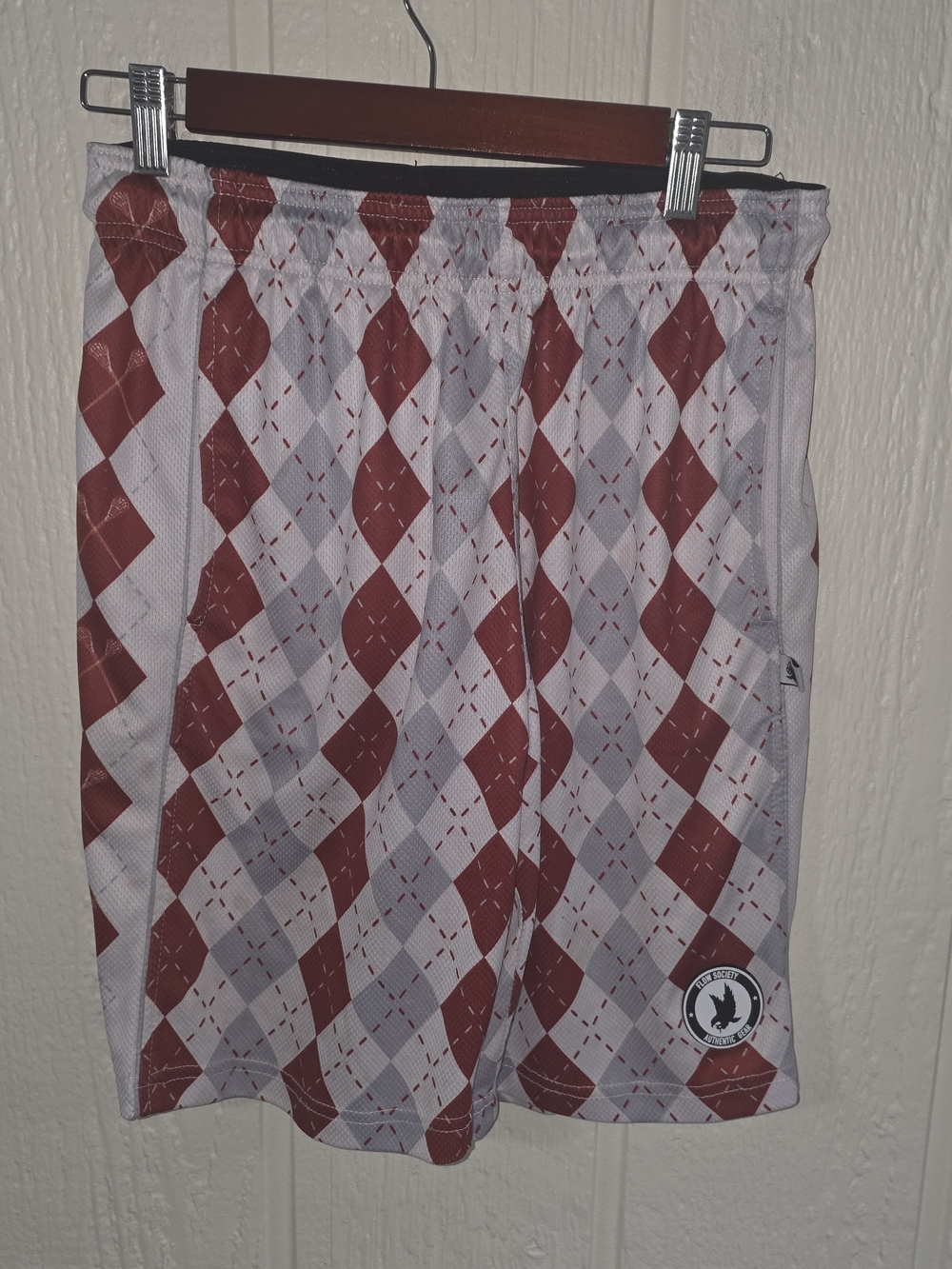 Flow Society Men’s Athletic Shorts in Red and White, Size Small
